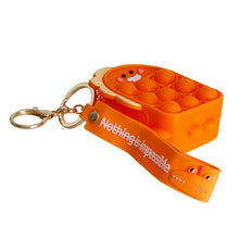 Load image into Gallery viewer, Orange Dino Bubble Pop Keychain
