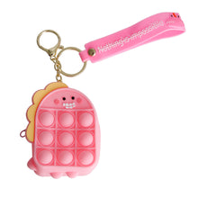 Load image into Gallery viewer, Pink Dino Bubble Pop Keychain
