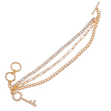Load image into Gallery viewer, Gold Layered Chain Key Bracelet
