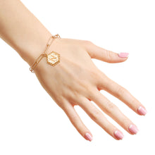 Load image into Gallery viewer, N Hexagon Initial Charm Bracelet
