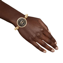 Load image into Gallery viewer, Gold and Black Infinity Detail Bracelet

