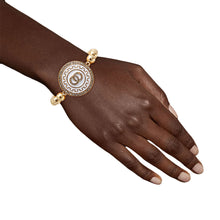 Load image into Gallery viewer, Gold and White Infinity Detail Bracelet

