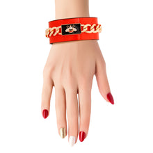 Load image into Gallery viewer, Red Designer Bee Chain Cuff
