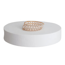 Load image into Gallery viewer, 5 Row Gold Pearl Memory Bracelet
