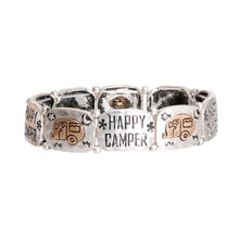 Load image into Gallery viewer, Mixed Metal Happy Camper Engraved Bracelet
