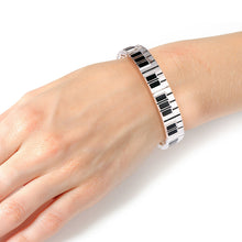 Load image into Gallery viewer, Burnished Silver Piano Keys Bracelet
