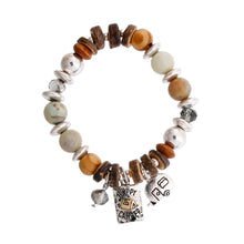 Load image into Gallery viewer, Wooden Mixed Bead Happy Camper Bracelet
