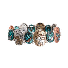 Load image into Gallery viewer, Patina Metal Elephant Engraved Bracelet
