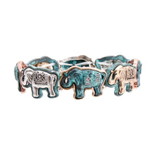 Load image into Gallery viewer, Patina Metal Engraved Elephant Bracelet
