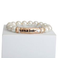 Load image into Gallery viewer, Pearl Gold Mama Bear Bracelet
