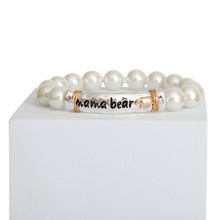 Load image into Gallery viewer, Pearl Silver Mama Bear Bracelet
