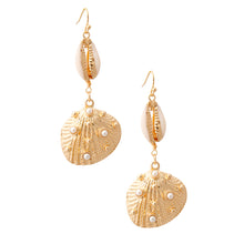Load image into Gallery viewer, Cowrie Shell Drop Earrings
