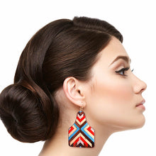 Load image into Gallery viewer, Multi Mosaic Leather Paddle Earrings
