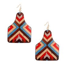 Load image into Gallery viewer, Multi Mosaic Leather Paddle Earrings
