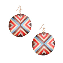 Load image into Gallery viewer, Multi Mosaic Leather Round Earrings
