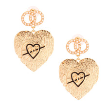 Load image into Gallery viewer, Gold Textured Heart Designer Earrings
