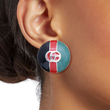 Load image into Gallery viewer, Dome Red and Green Desinger Silver Studs
