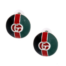Load image into Gallery viewer, Dome Red and Green Desinger Silver Studs
