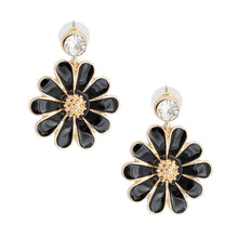 Load image into Gallery viewer, Black Metal Daisy Earrings
