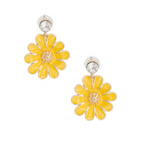 Yellow Metal Daisy Earrings