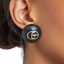 Load image into Gallery viewer, Black and Gold Dome GG Studs
