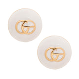 White and Gold Dome GG Studs