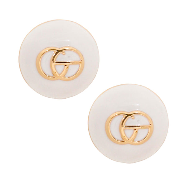 White and Gold Dome GG Studs