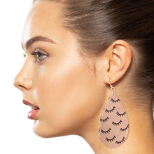 Load image into Gallery viewer, Black Eyelashes Teardrop Earrings
