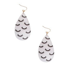 Load image into Gallery viewer, Black Eyelashes Teardrop Earrings
