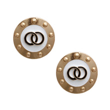 Load image into Gallery viewer, Gold Studded and White Earrings
