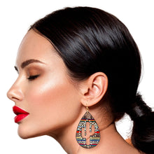 Load image into Gallery viewer, Animal Print Cactus Teardrop Earrings
