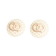Load image into Gallery viewer, Ivory Designer Style Quilted Studs
