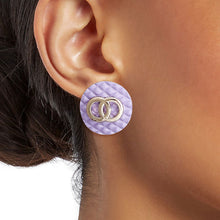 Load image into Gallery viewer, Lavender Pastel Designer Style Quilted Studs
