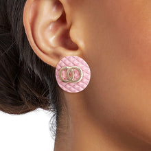 Load image into Gallery viewer, Pink Pastel Designer Style Quilted Studs

