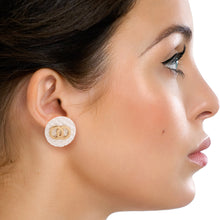 Load image into Gallery viewer, White Designer Style Quilted Studs
