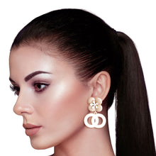Load image into Gallery viewer, Ivory Flower Designer Earrings
