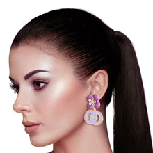 Load image into Gallery viewer, Lavender Flower Designer Earrings
