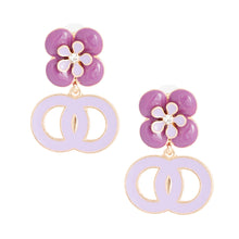Load image into Gallery viewer, Lavender Flower Designer Earrings
