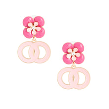 Load image into Gallery viewer, Pink Flower Designer Earrings
