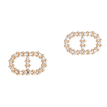 Load image into Gallery viewer, Gold Rhinestone Infinity Studs
