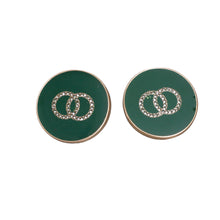 Load image into Gallery viewer, Green and Gold Designer Flat Studs
