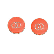 Load image into Gallery viewer, Orange and Gold Designer Flat Studs
