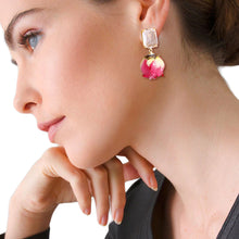 Load image into Gallery viewer, Purple Dried Rose Bud Earrings
