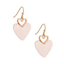 Load image into Gallery viewer, Scratched Heart Drop Earrings
