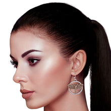 Load image into Gallery viewer, Burnished Metal Dragonfly Earrings
