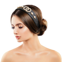 Load image into Gallery viewer, Designer Black Pearl Headband
