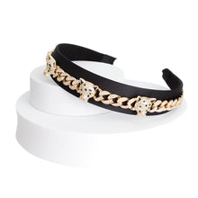 Load image into Gallery viewer, Designer Tiger Iced Chain Headband
