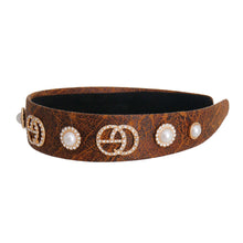 Load image into Gallery viewer, Brown Fabric Designer Headband
