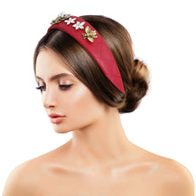 Load image into Gallery viewer, Designer Red Leather Bee Headband
