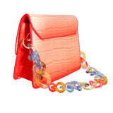 Multi Pastel Clear Link Chain Necklace